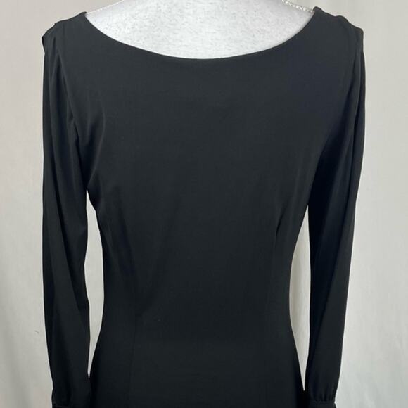 BCBGMaxAzria Black Long Open Sleeve Date Night Dress NWOT Size M - Picture 8 of 12